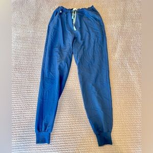 Mens Figs, navy blue, M, jogger style scrub pants, drawstring waist, VGUC